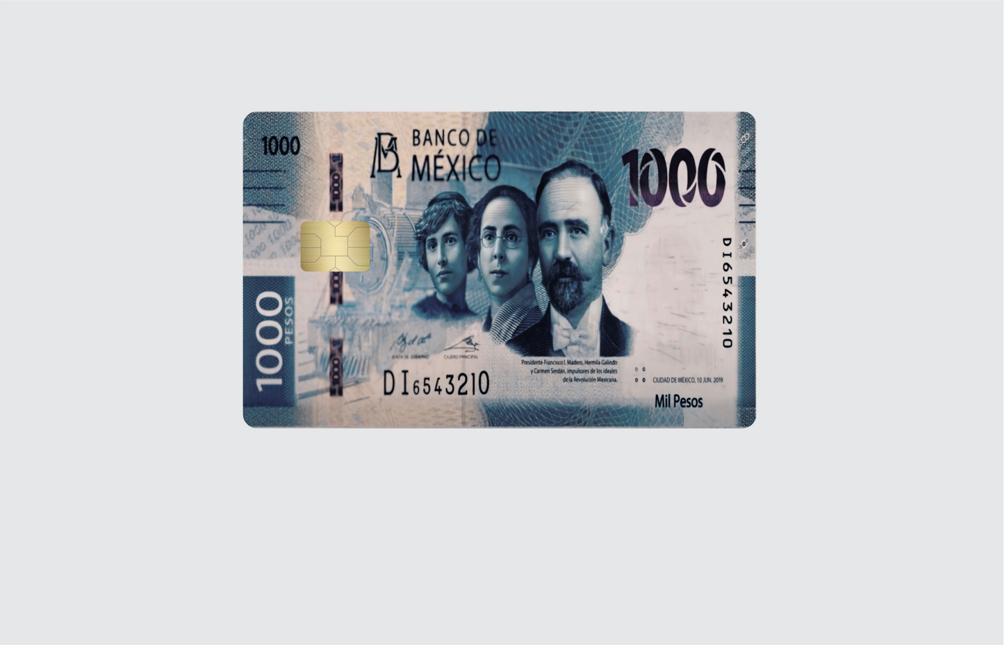 BILLETES MEXICANOS 2 PC credit card skin & DEBIT CARD