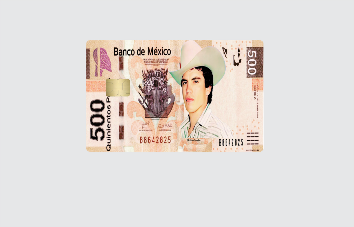 BILLETES MEXICANOS 2 PC credit card skin & DEBIT CARD