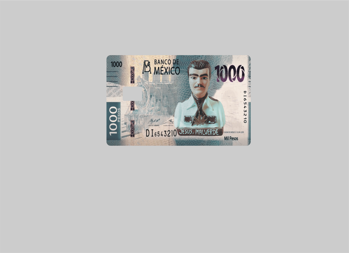 BILLETES MEXICANOS 2 PC credit card skin & DEBIT CARD