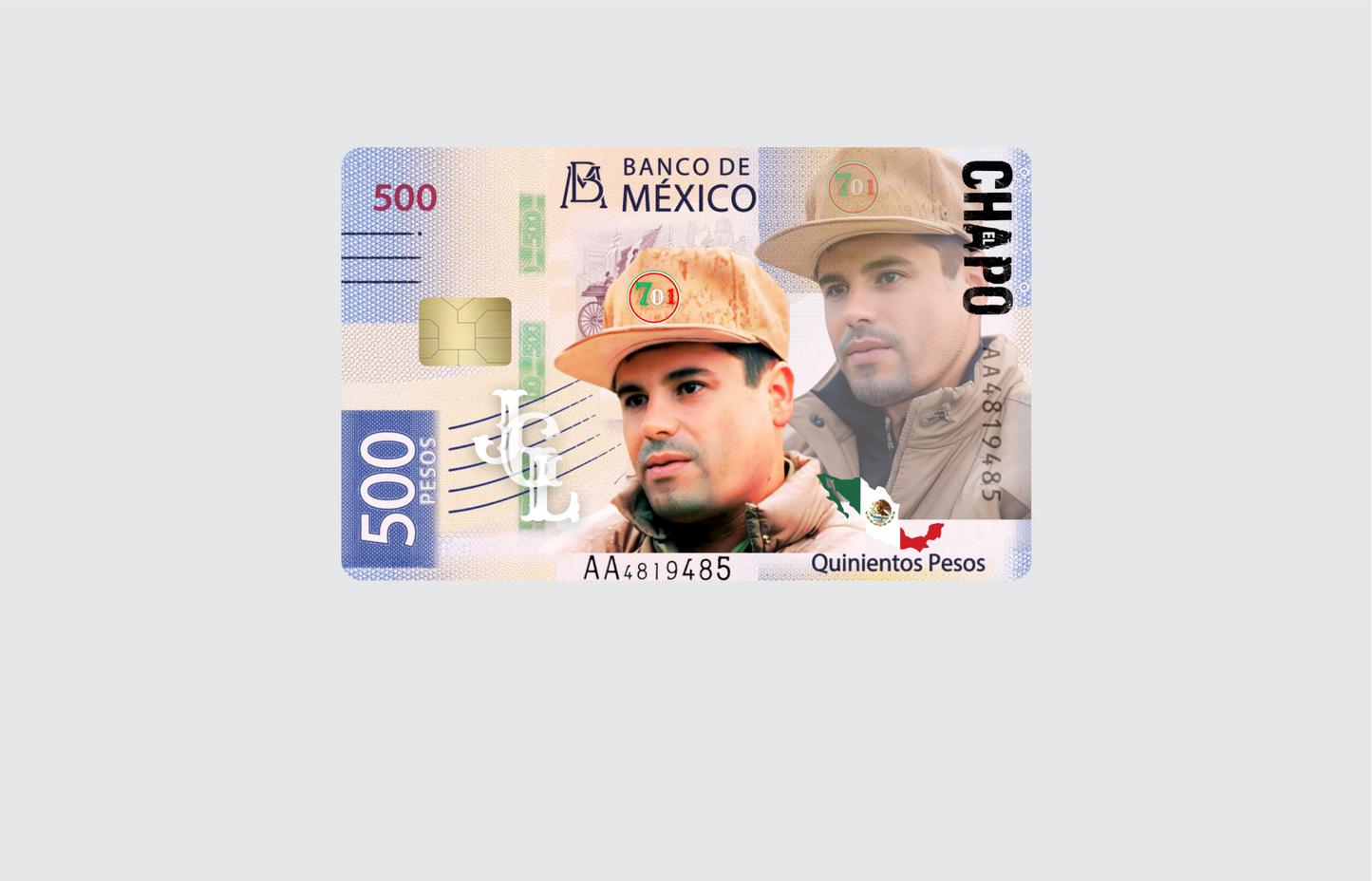 BILLETES MEXICANOS 2 PC credit card skin & DEBIT CARD
