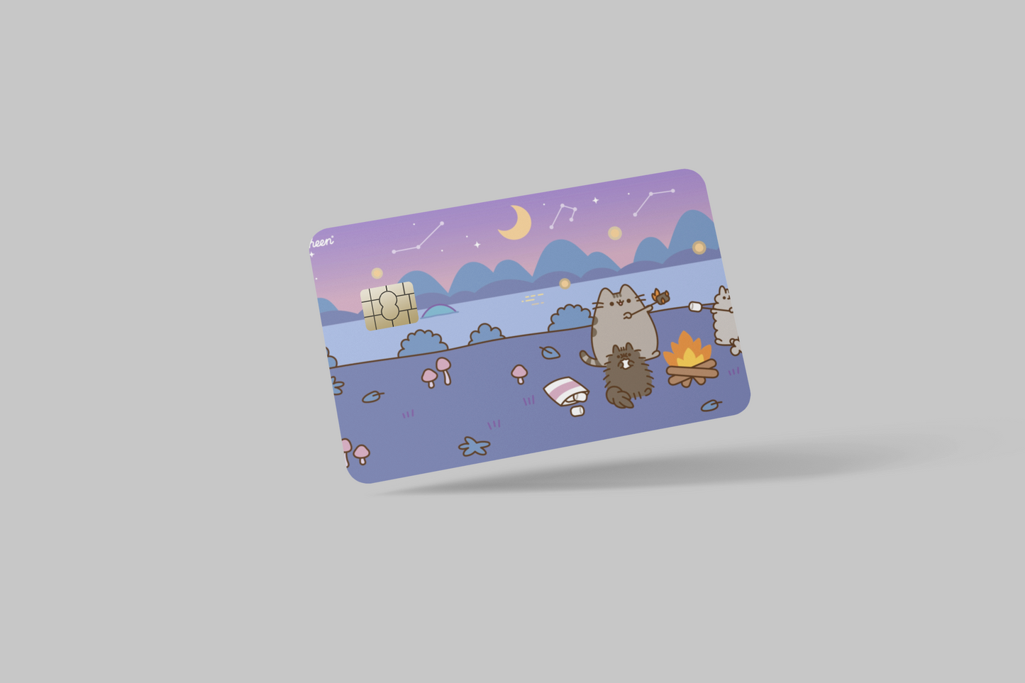 PUSHEEN THE CAT 2 PC credit card skin & DEBIT CARD