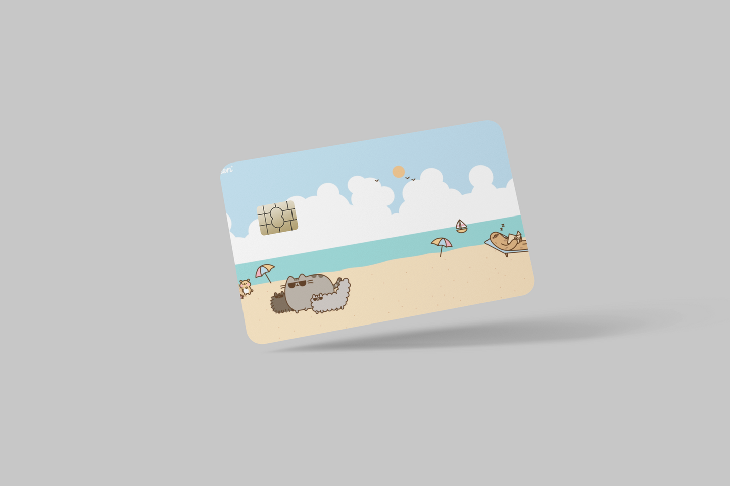 PUSHEEN THE CAT 2 PC credit card skin & DEBIT CARD