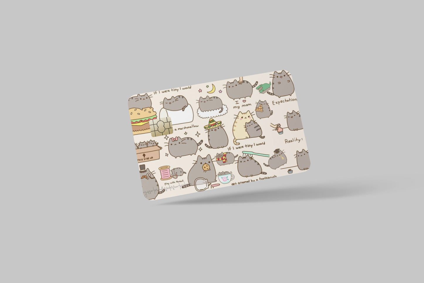 PUSHEEN THE CAT 2 PC credit card skin & DEBIT CARD