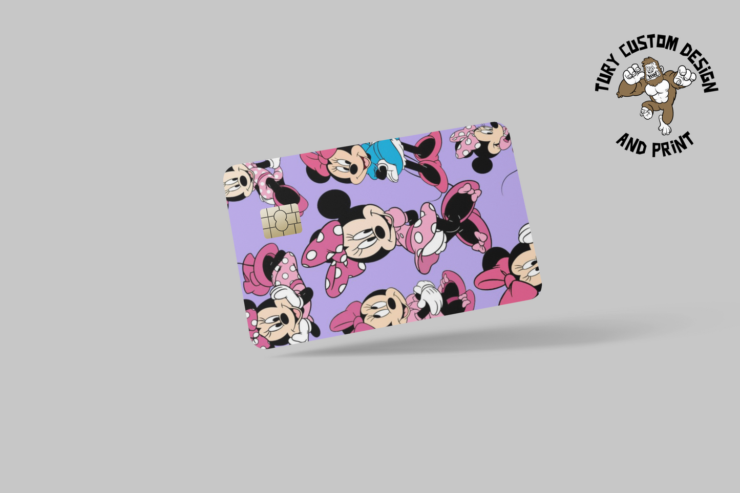MINNIE MOUSE 2 PC credit card skin & DEBIT CARD