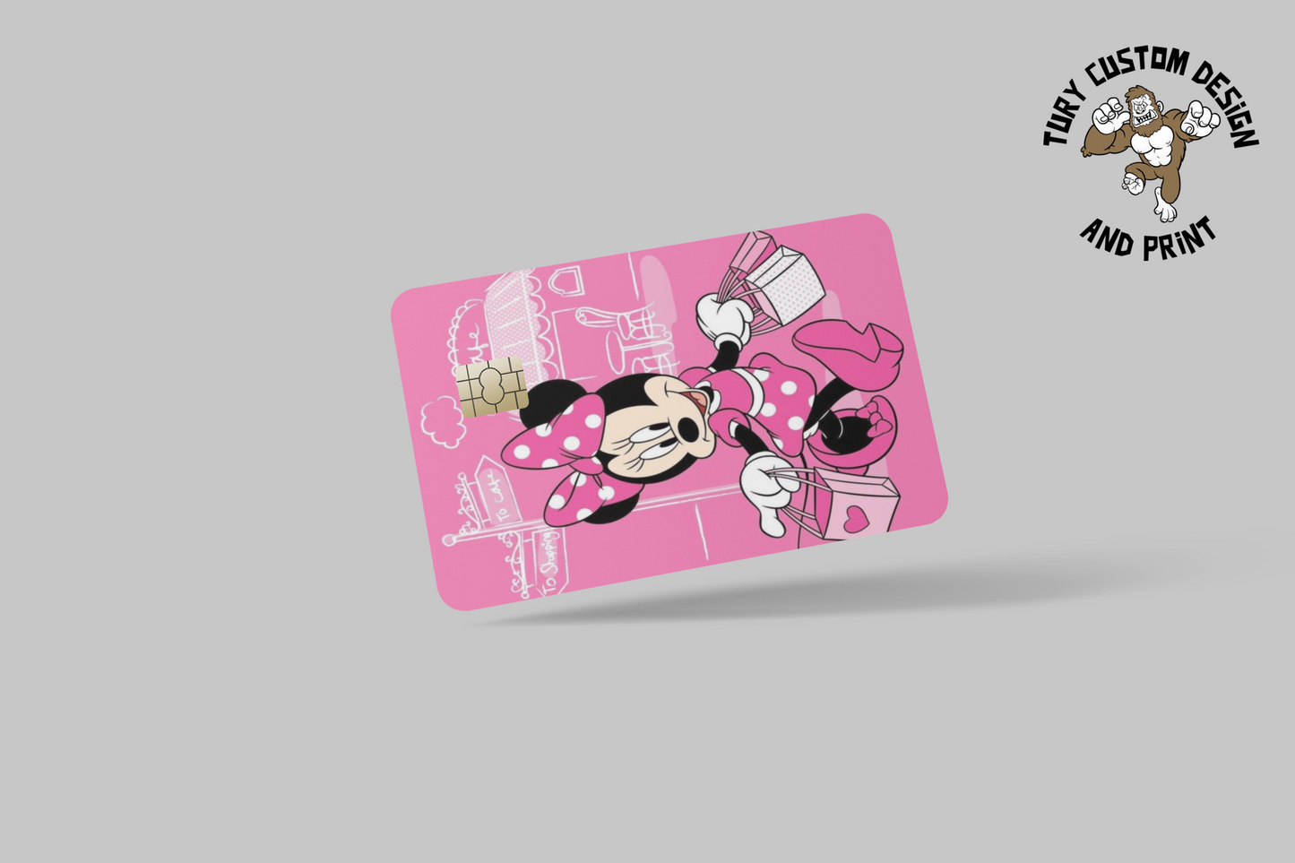MINNIE MOUSE 2 PC credit card skin & DEBIT CARD