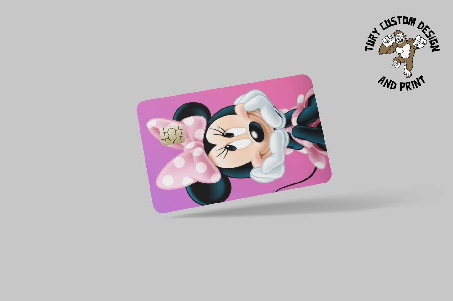 MINNIE MOUSE 2 PC credit card skin & DEBIT CARD