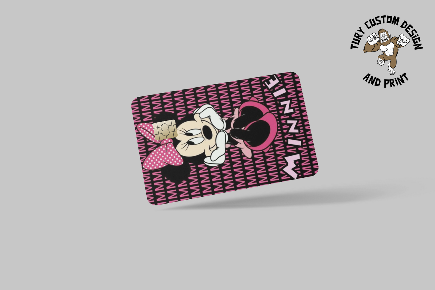 MINNIE MOUSE 2 PC credit card skin & DEBIT CARD